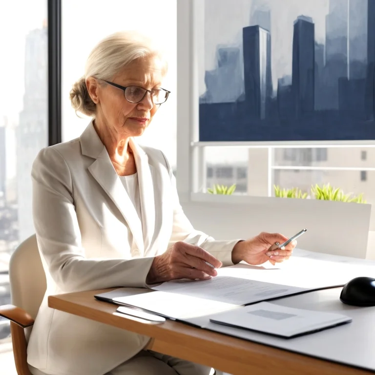 Senior advisor meeting with older adult in office